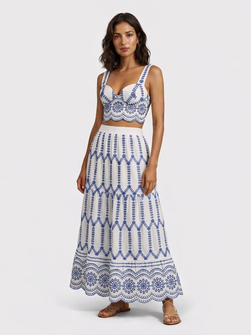 Mediterranean Maxi Skirt Set
